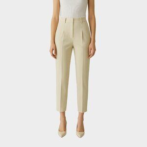 Zara Women’s High Waist Cream Ivory Ankle Dress Pants Size S